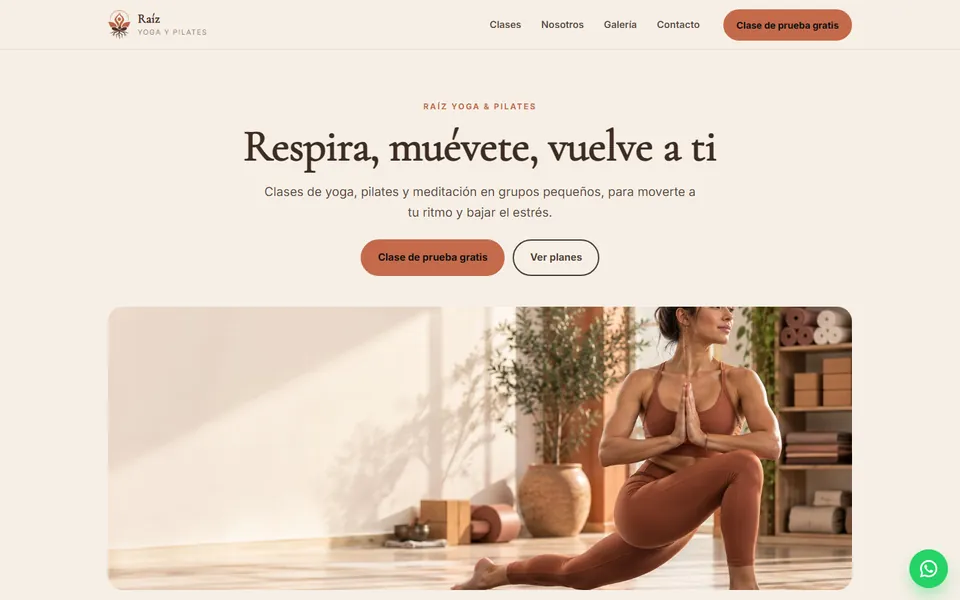 Diseño wellness para yoga y pilates: portada de Raíz Yoga & Pilates