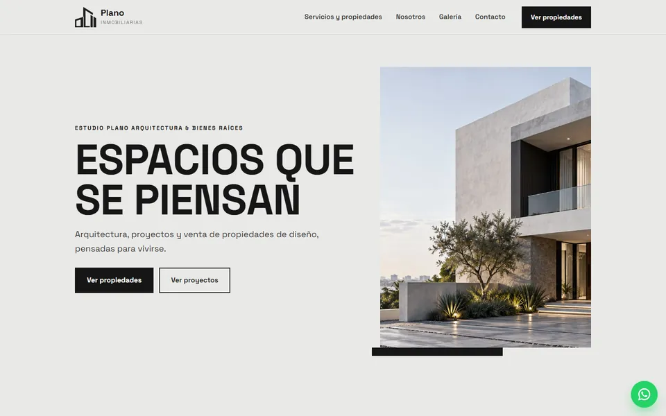 Diseño arquitectónico para inmobiliarias: portada de Estudio Plano Arquitectura & Bienes Raíces