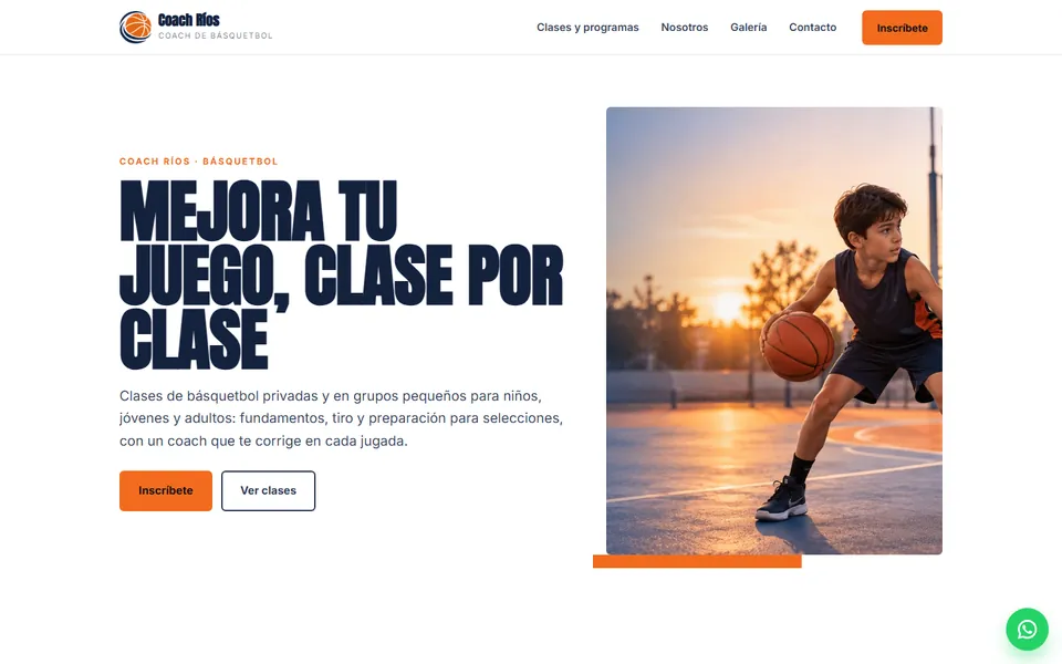 Diseño coach independiente para coach de básquetbol: portada de Coach Ríos · Básquetbol