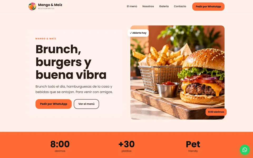 Diseño fresco y colorido para restaurantes: portada de Mango & Maíz