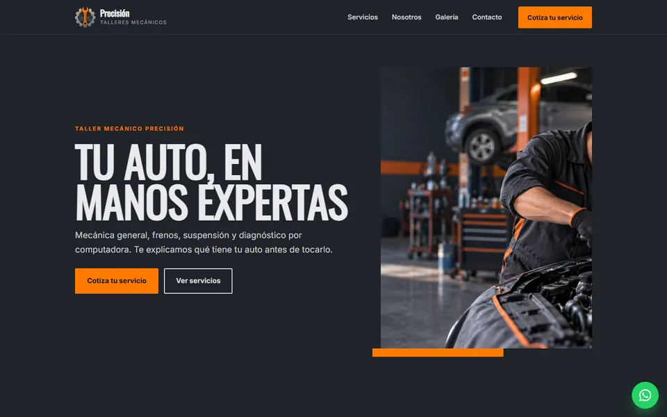 Diseño industrial para talleres mecánicos: portada de Taller Mecánico Precisión