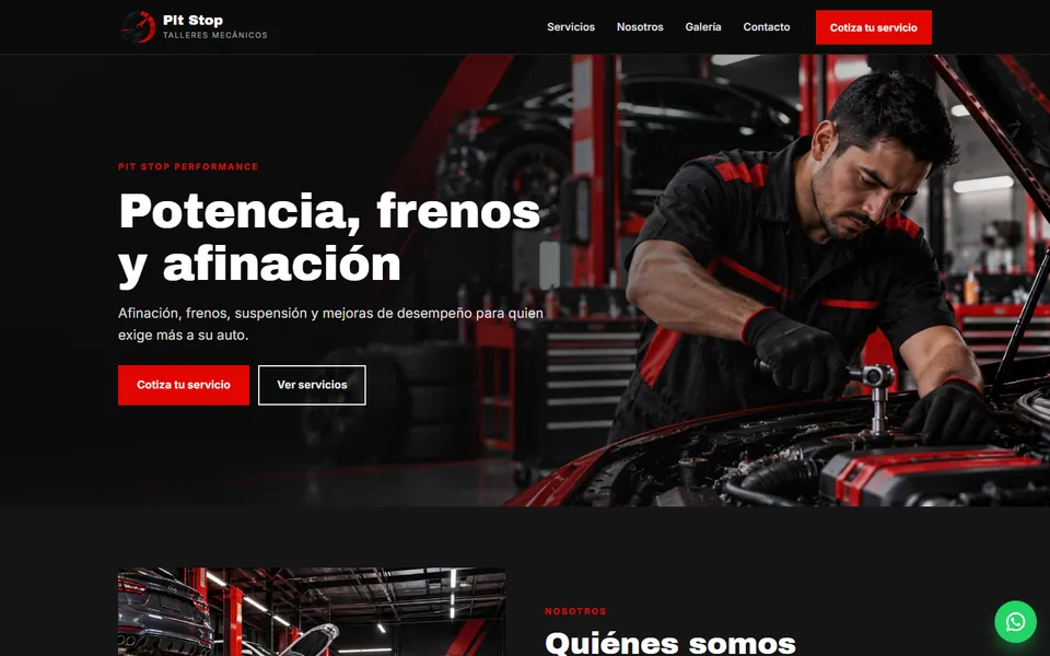 Diseño racing para talleres mecánicos: portada de Pit Stop Performance
